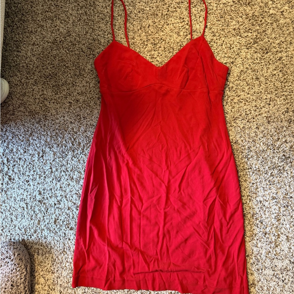 Vintage BCBGMaxAzria Red Spaghetti-Strap Slip Dress
